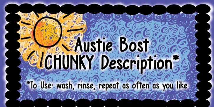 Austie Bost Chunky Description font preview