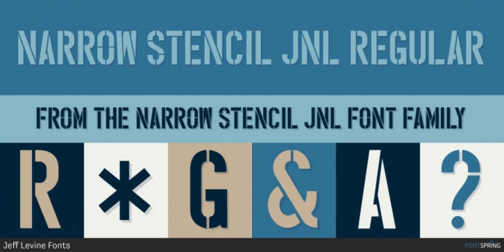 Narrow Stencil JNL font preview
