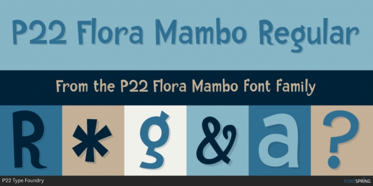 P22 Flora Mambo font preview