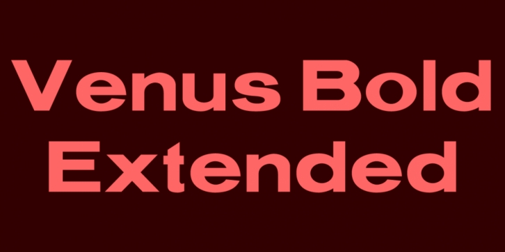 Venus Bold Extended font preview