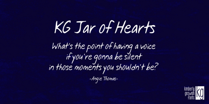 KG Jar Of Hearts font preview