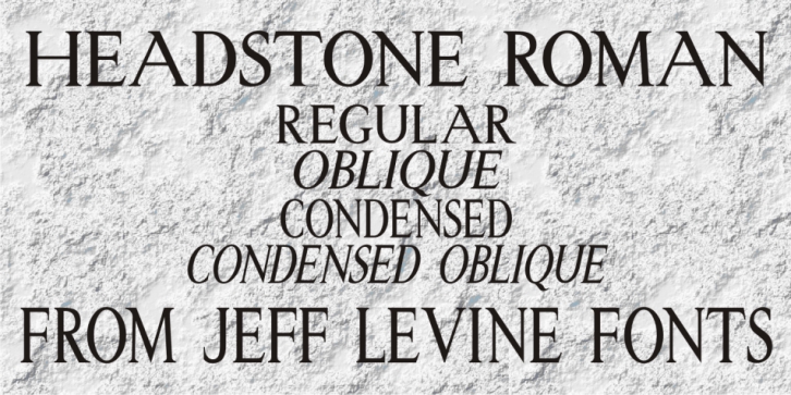 Headstone Roman JNL font preview