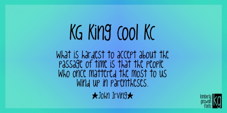 KG King Cool KC font preview