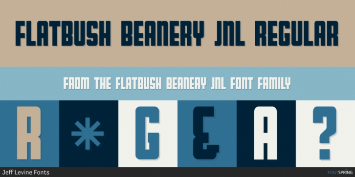 Flatbush Beanery JNL font preview