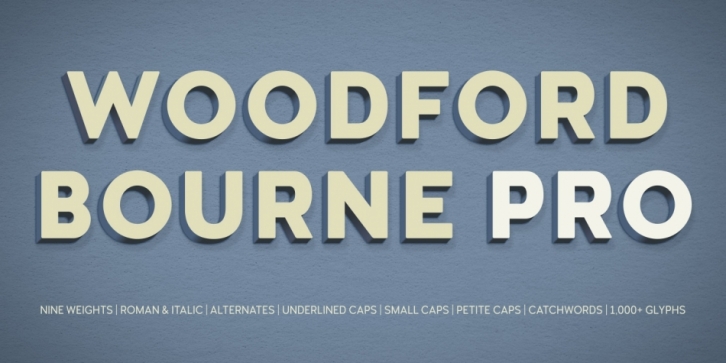 Woodford Bourne PRO font preview