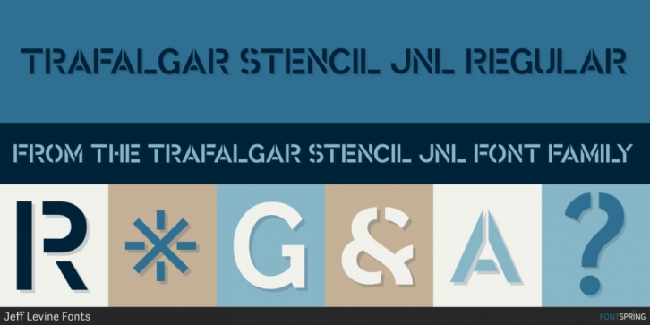 Trafalgar Stencil JNL font preview
