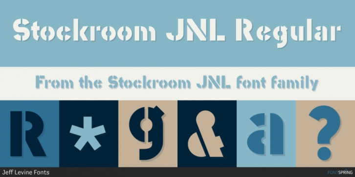Stockroom JNL font preview