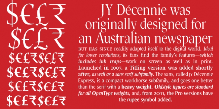 Decennie JY Pro font preview