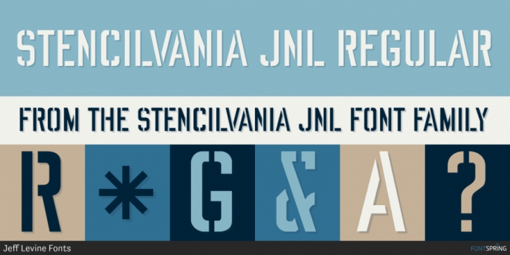 Stencilvania JNL font preview