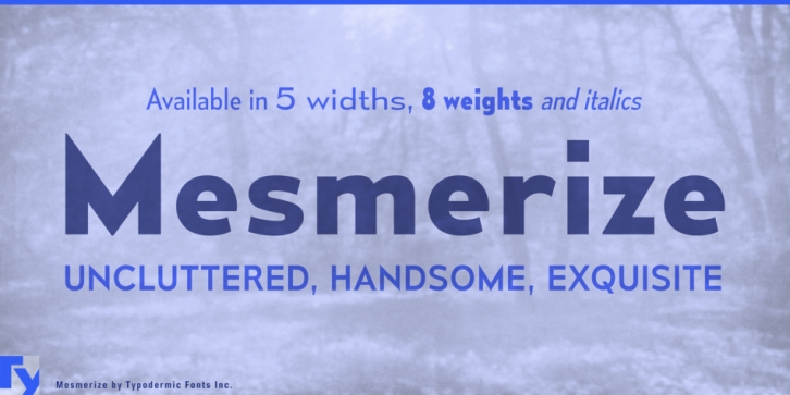 Mesmerize SemiCondensed font preview