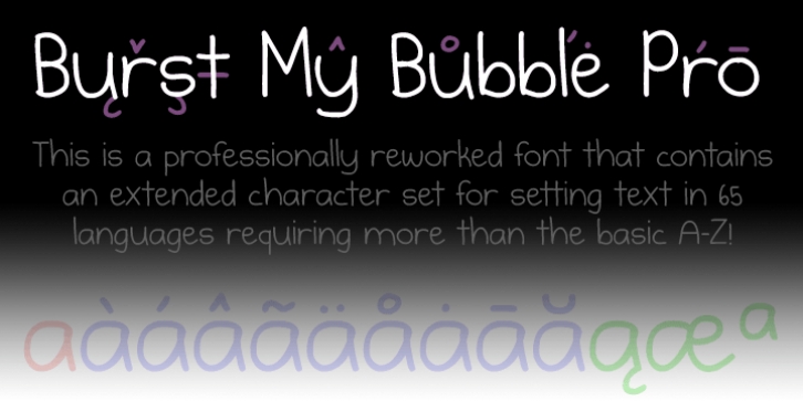 Burst My Bubble Pro font preview