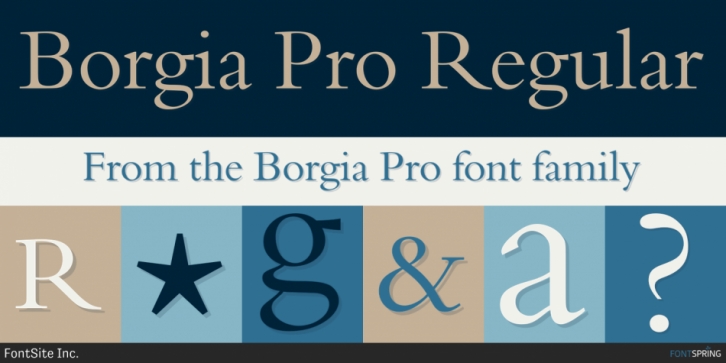 Borgia Pro font preview