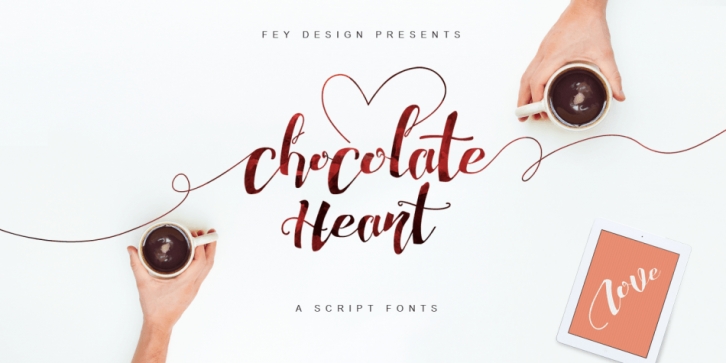 Chocolate Heart font preview