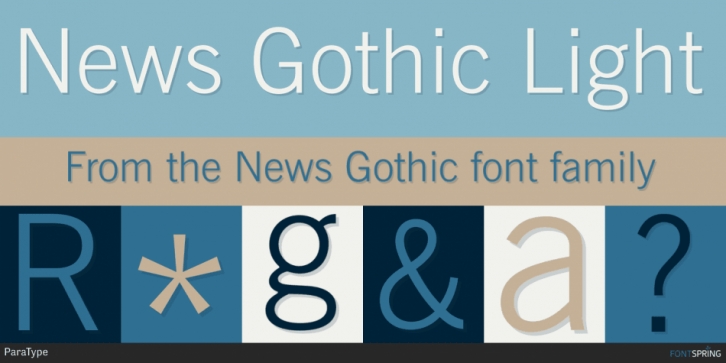 News Gothic font preview