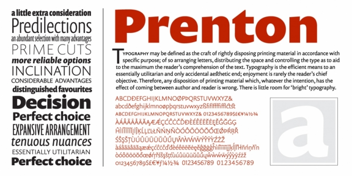 Prenton RP font preview