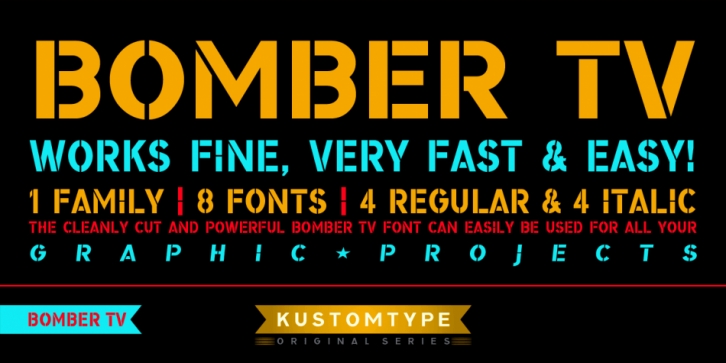 Bomber TV font preview
