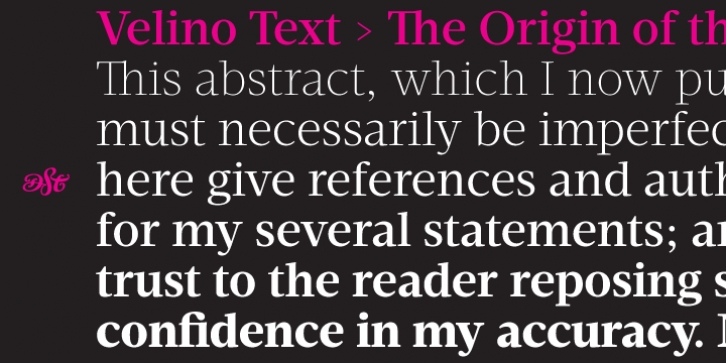 Velino Text font preview