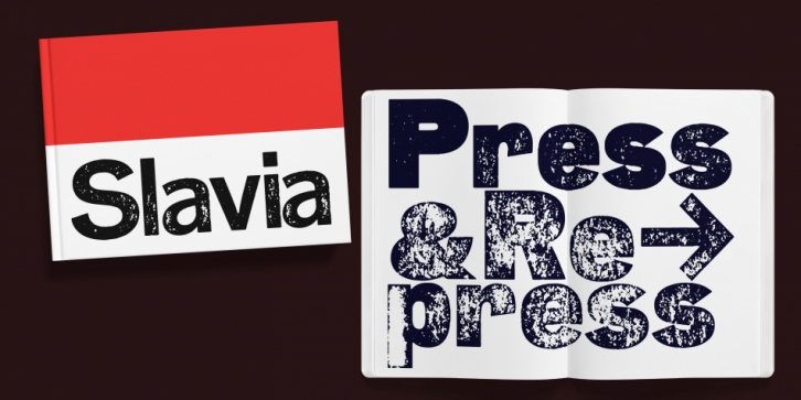 Slavia Press & Repress font preview