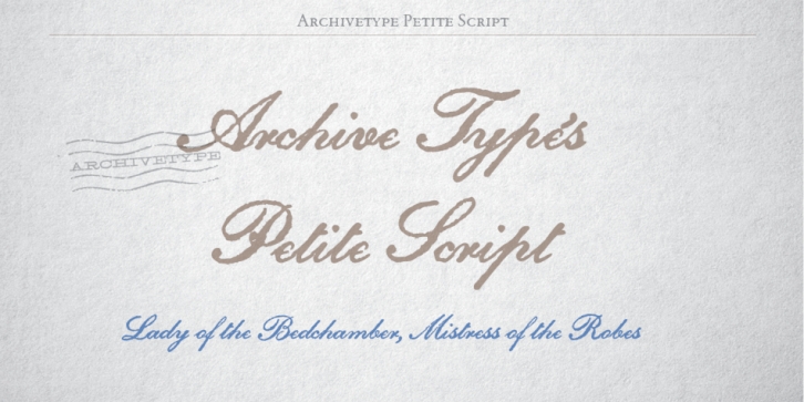 Archive Petite Script font preview