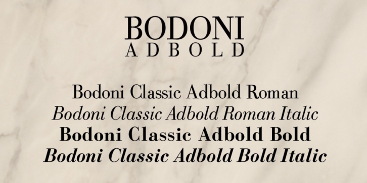 Bodoni Classic Adbold font preview