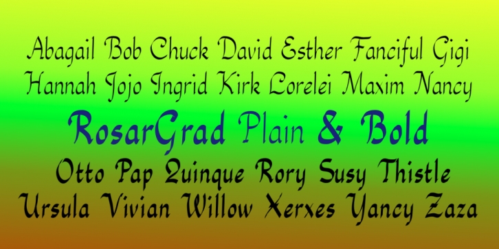 RosarGrad font preview