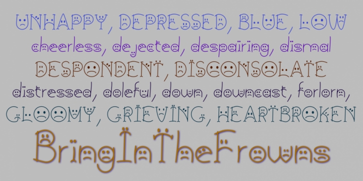 BringInTheFrowns font preview