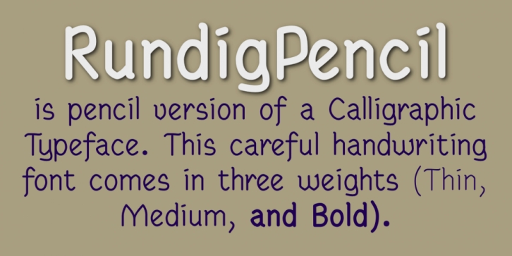 RundigPencil font preview