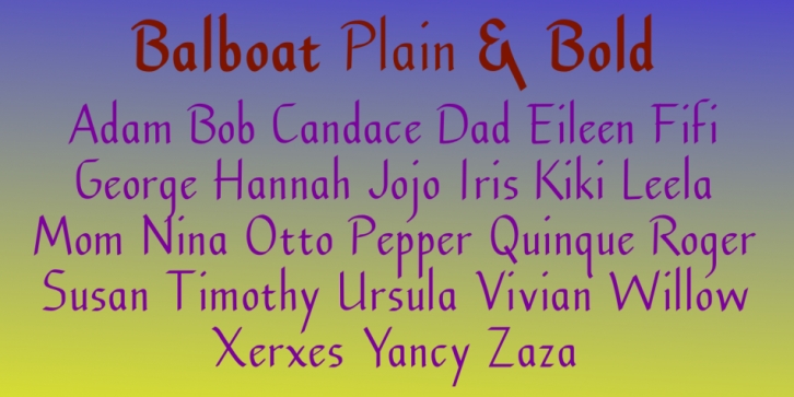 Balboat font preview