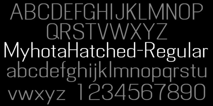 MyhotaHatched font preview