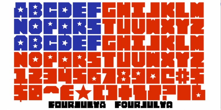 Four July font preview