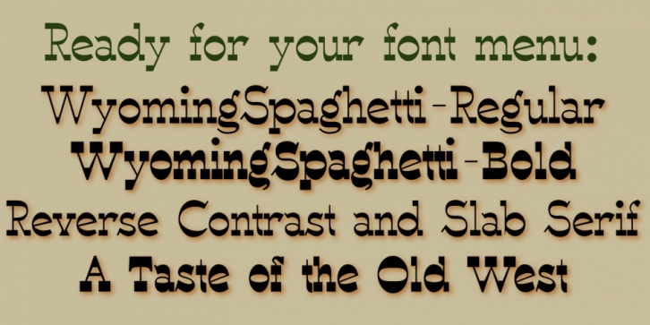 WyomingSpaghetti font preview