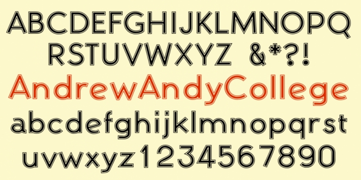 AndrewAndyCollege font preview