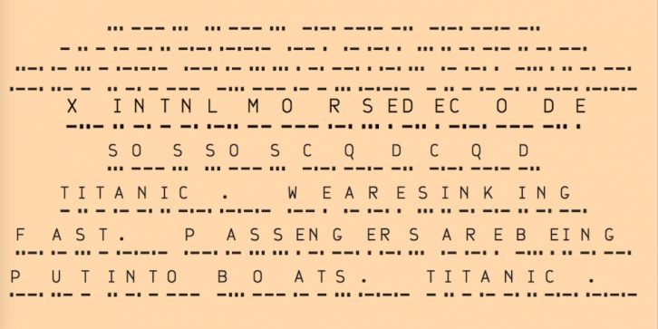 XIntnlMorseCode font preview