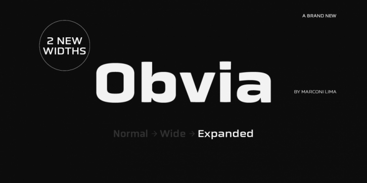 Obvia Expanded font preview