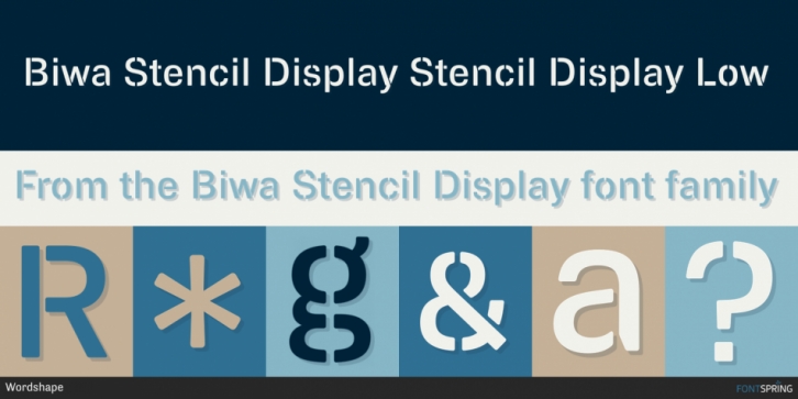 Biwa Stencil Display font preview