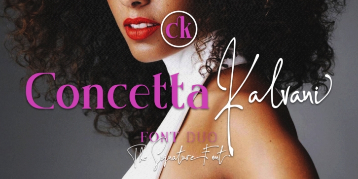 Concetta Kalvani / Signature & Serif font preview