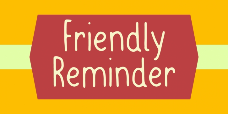 Friendly Reminder font preview