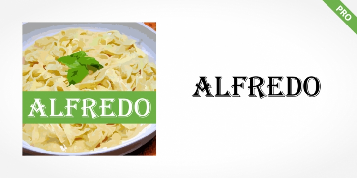 Alfredo Pro font preview