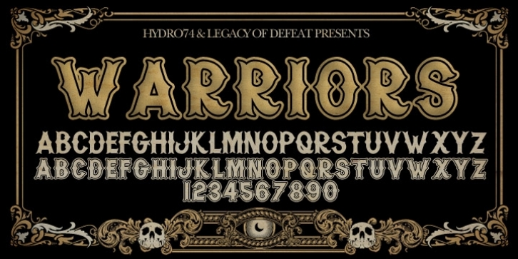 H74 Warriors font preview
