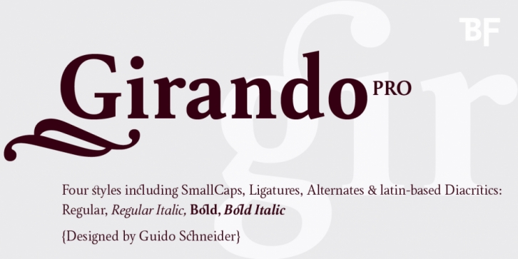 BF Girando Pro font preview