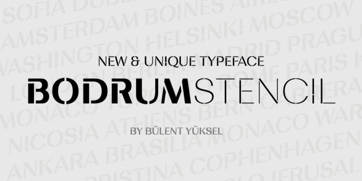Bodrum Stencil font preview