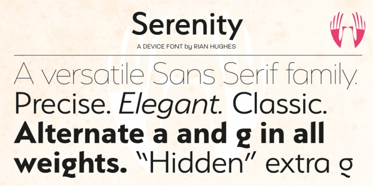 Serenity font preview