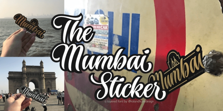 The Mumbai Sticker font preview