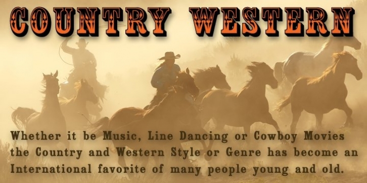 Country Western Italic font preview