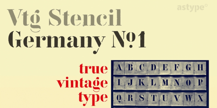 Vtg Stencil Germany No.1 font preview