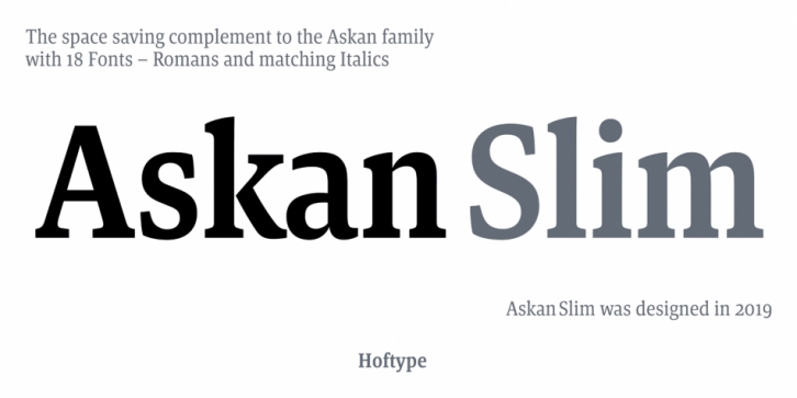 Askan Slim font preview