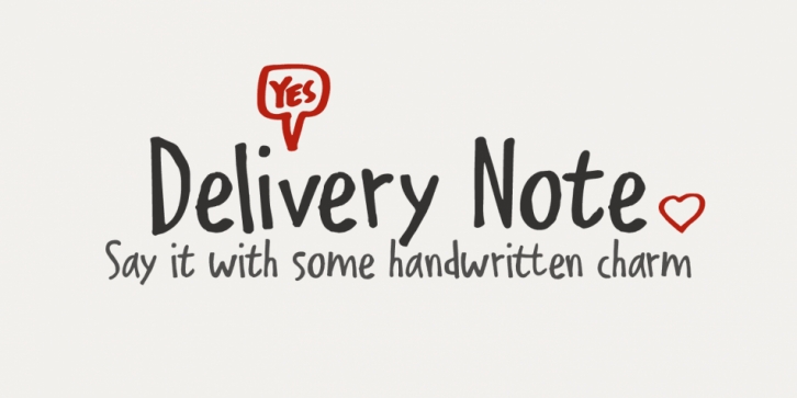 Delivery Note font preview