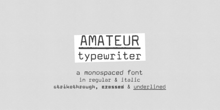 Amateur Typewriter font preview