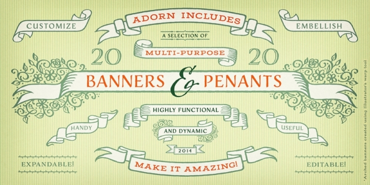 Adorn Banners font preview