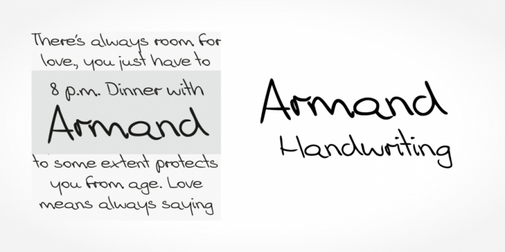 Armand Handwriting font preview